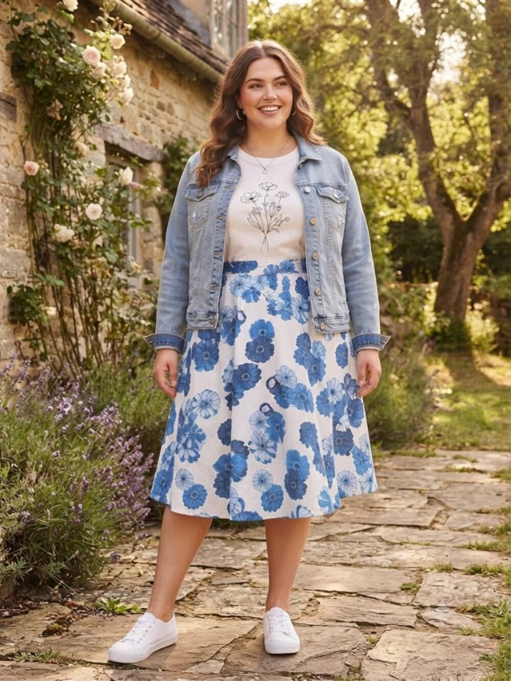 ModCloth x Collectif Daisy Hedgehog Swing A-Line Skirt Vintage Rare Plus Size - Picture 3 of 15